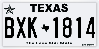 TX license plate BXK1814