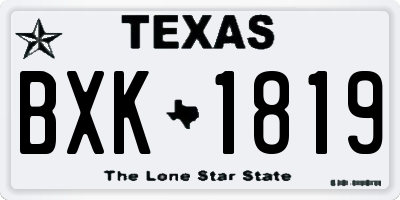 TX license plate BXK1819