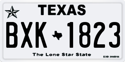 TX license plate BXK1823