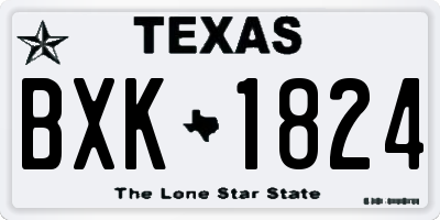 TX license plate BXK1824