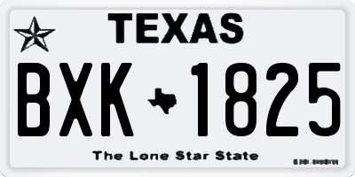 TX license plate BXK1825