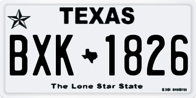 TX license plate BXK1826