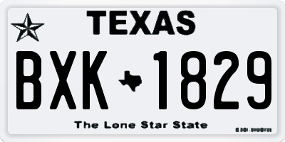 TX license plate BXK1829