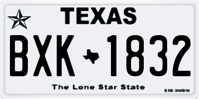 TX license plate BXK1832