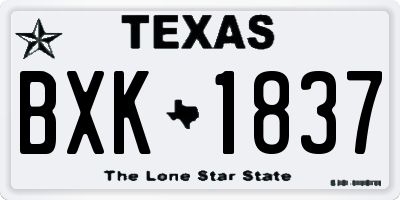 TX license plate BXK1837