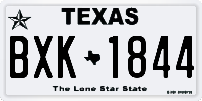 TX license plate BXK1844