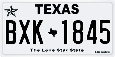 TX license plate BXK1845