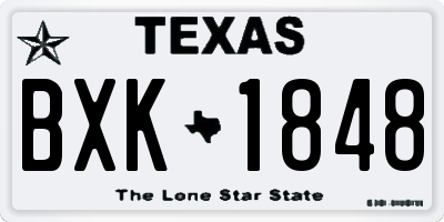 TX license plate BXK1848