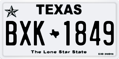 TX license plate BXK1849