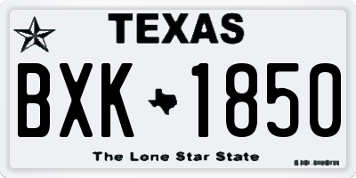 TX license plate BXK1850