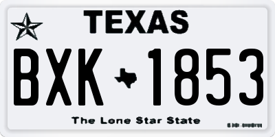 TX license plate BXK1853
