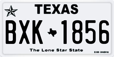 TX license plate BXK1856