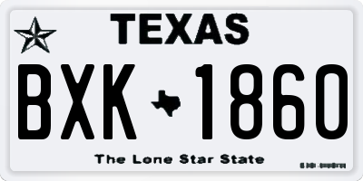 TX license plate BXK1860