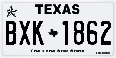 TX license plate BXK1862