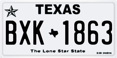 TX license plate BXK1863
