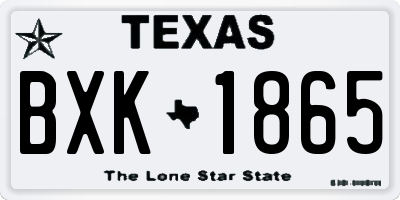 TX license plate BXK1865