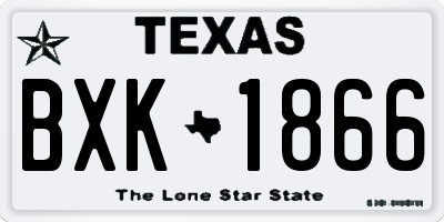 TX license plate BXK1866