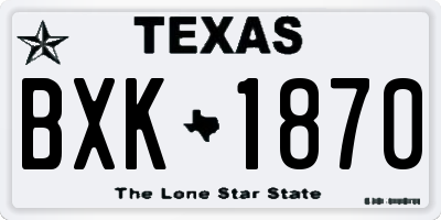 TX license plate BXK1870