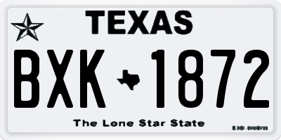 TX license plate BXK1872