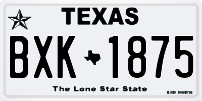 TX license plate BXK1875