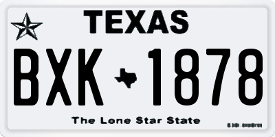 TX license plate BXK1878