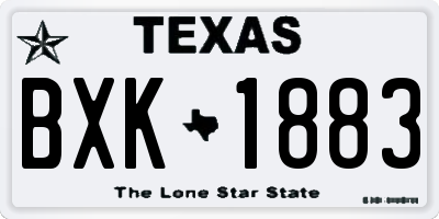 TX license plate BXK1883