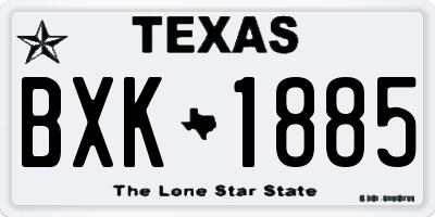 TX license plate BXK1885