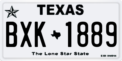 TX license plate BXK1889