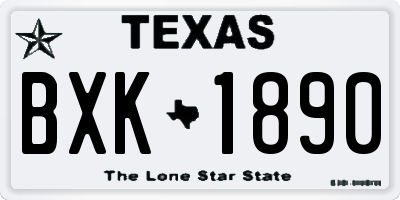 TX license plate BXK1890