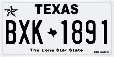TX license plate BXK1891