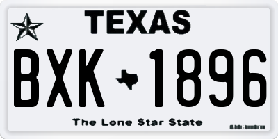 TX license plate BXK1896