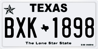 TX license plate BXK1898