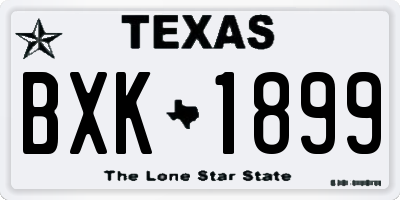 TX license plate BXK1899