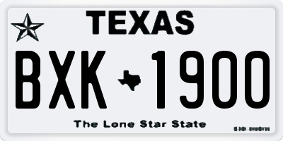 TX license plate BXK1900