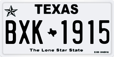 TX license plate BXK1915