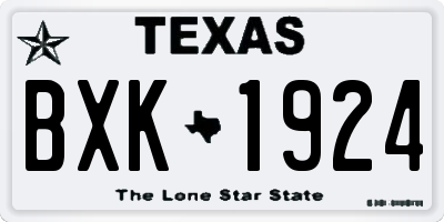 TX license plate BXK1924