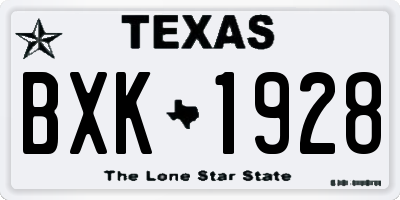 TX license plate BXK1928