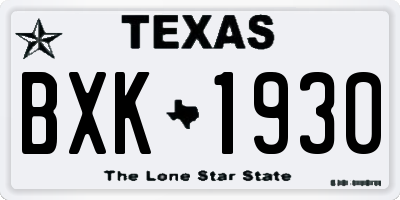 TX license plate BXK1930
