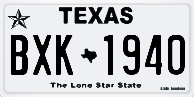 TX license plate BXK1940