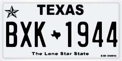 TX license plate BXK1944