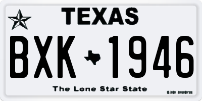 TX license plate BXK1946