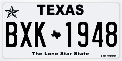 TX license plate BXK1948