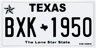 TX license plate BXK1950
