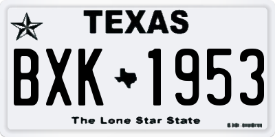 TX license plate BXK1953