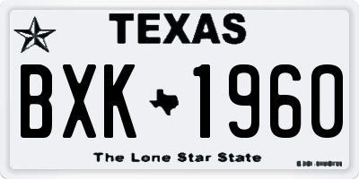 TX license plate BXK1960