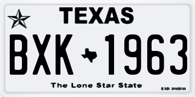 TX license plate BXK1963