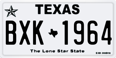 TX license plate BXK1964