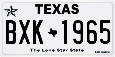TX license plate BXK1965