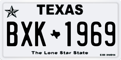 TX license plate BXK1969