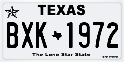TX license plate BXK1972